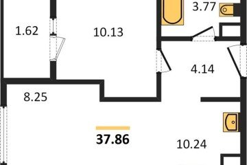 Фото №1: 1-комнатная квартира 38 м² - Краснодар, мкр. Хлопчато-бумажный Комбинат, 