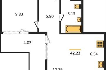 Фото №1: 1-комнатная квартира 42 м² - Краснодар, мкр. Хлопчато-бумажный Комбинат, 