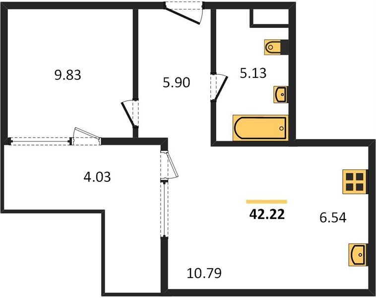 Фото №1: 1-комнатная квартира 42 м² - Краснодар, жилой квартал Патрики, Карасунский внутригородской округ, мкр. Хлопчато-бумажный Комбинат