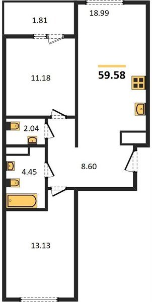 Фото №1: 2-комнатная квартира 59 м² - Краснодар, жилой квартал Патрики, Карасунский внутригородской округ, мкр. Хлопчато-бумажный Комбинат