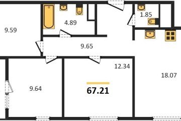 Фото №1: 3-комнатная квартира 67 м² - Краснодар, мкр. Хлопчато-бумажный Комбинат, 