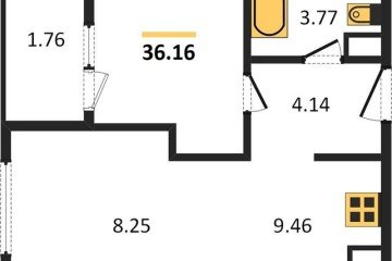 Фото №1: 1-комнатная квартира 36 м² - Краснодар, мкр. Хлопчато-бумажный Комбинат, 