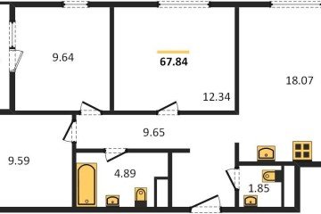 Фото №1: 3-комнатная квартира 67 м² - Краснодар, мкр. Хлопчато-бумажный Комбинат, 