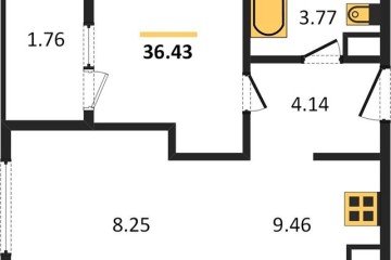 Фото №1: 1-комнатная квартира 36 м² - Краснодар, мкр. Хлопчато-бумажный Комбинат, 