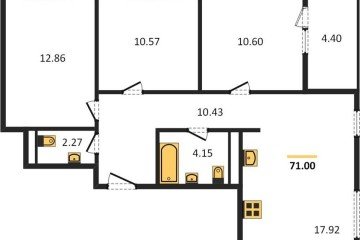Фото №1: 3-комнатная квартира 71 м² - Краснодар, мкр. жилой квартал Патрики, 