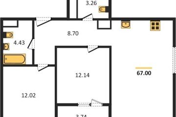 Фото №1: 2-комнатная квартира 67 м² - Краснодар, мкр. жилой квартал Патрики, 