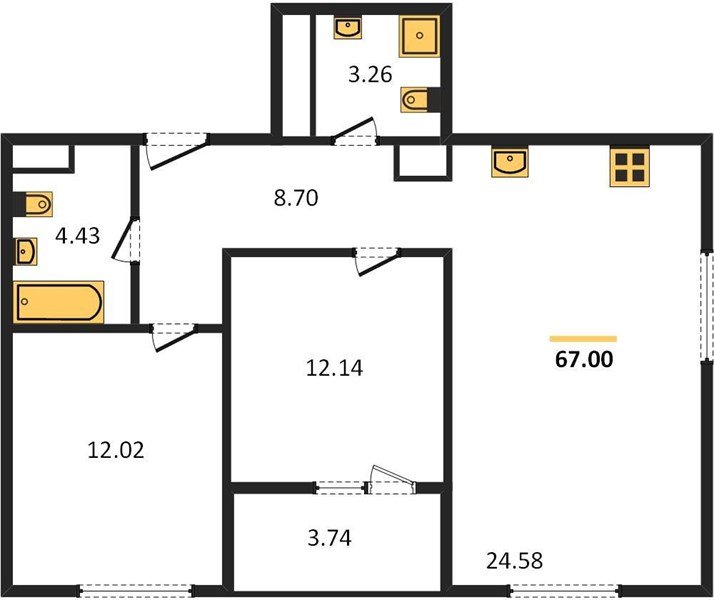 Фото №1: 2-комнатная квартира 66 м² - Краснодар, жилой квартал Патрики