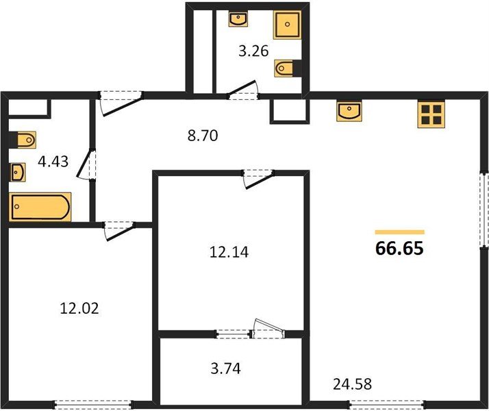 Фото №1: 2-комнатная квартира 66 м² - Краснодар, жилой квартал Патрики