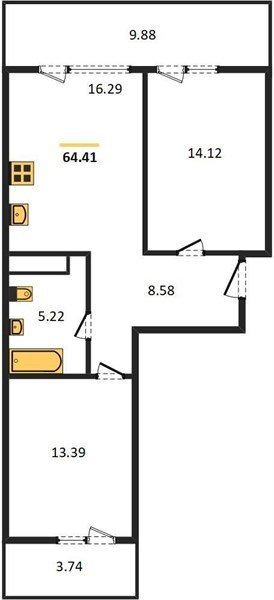 Фото №1: 2-комнатная квартира 64 м² - Краснодар, Карасунский внутригородской округ, Хлопчато-бумажный Комбинат, мкр. жилой квартал Патрики