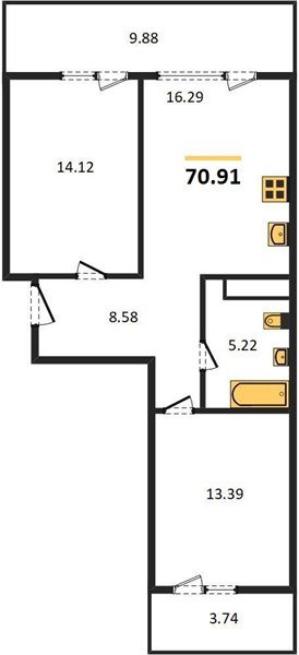 Фото №1: 2-комнатная квартира 70 м² - Краснодар, Карасунский внутригородской округ, Хлопчато-бумажный Комбинат, мкр. жилой квартал Патрики