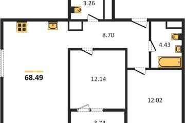 Фото №1: 2-комнатная квартира 68 м² - Краснодар, мкр. жилой квартал Патрики,
