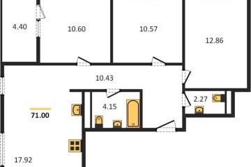 Фото №1: 3-комнатная квартира 70 м² - Краснодар, мкр. жилой квартал Патрики, 