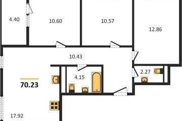 Фото №1: 3-комнатная квартира 70 м² - Краснодар, мкр. жилой квартал Патрики, 