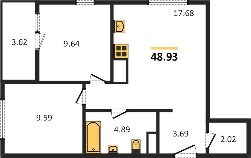 Фото №1: 2-комнатная квартира 49 м² - Краснодар, Карасунский внутригородской округ, Хлопчато-бумажный Комбинат, мкр. жилой квартал Патрики