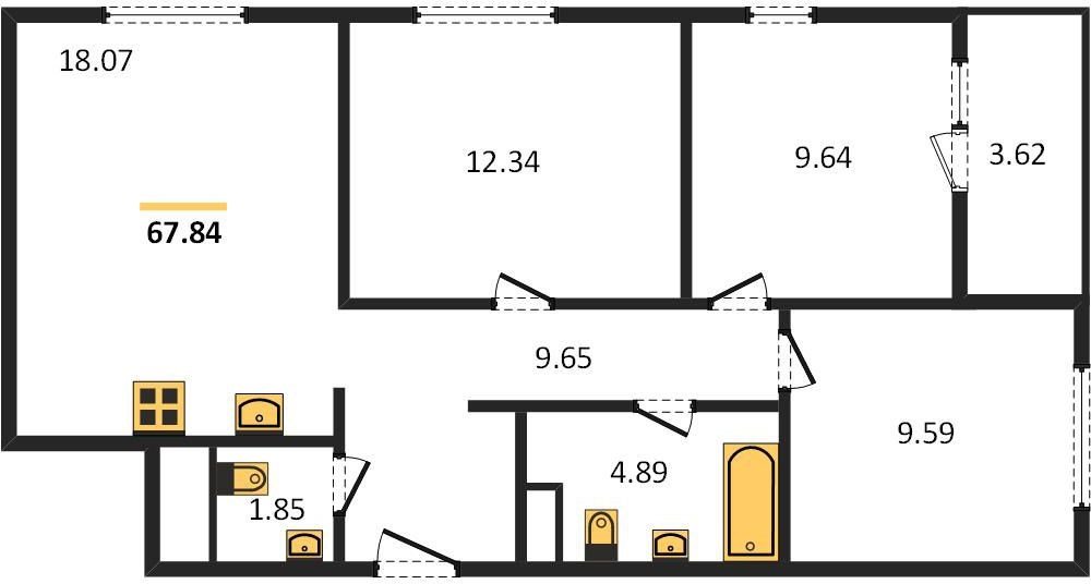 Фото №1: 3-комнатная квартира 67 м² - Краснодар, Карасунский внутригородской округ, Хлопчато-бумажный Комбинат, мкр. жилой квартал Патрики