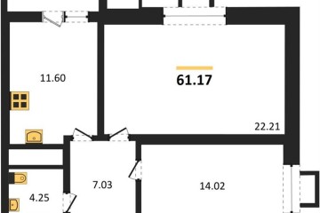 Фото №1: 2-комнатная квартира 62 м² - Знаменский, мкр. Родные Просторы, 