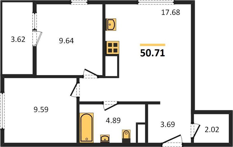 Фото №1: 2-комнатная квартира 50 м² - Краснодар, Карасунский внутригородской округ, Хлопчато-бумажный Комбинат, мкр. жилой квартал Патрики