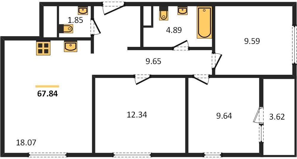 Фото №1: 3-комнатная квартира 67 м² - Краснодар, Карасунский внутригородской округ, Хлопчато-бумажный Комбинат, мкр. жилой квартал Патрики