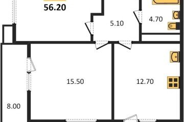 Фото №1: 2-комнатная квартира 58 м² - Краснодар, мкр. Прикубанский внутригородской округ, 