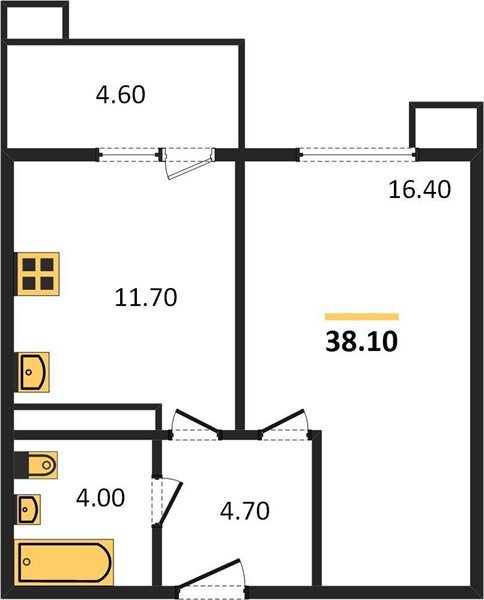 Фото №1: 1-комнатная квартира 39 м² - Краснодар, жилой комплекс Отражение, мкр. Прикубанский внутригородской округ
