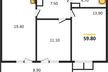 Фото №1: 2-комнатная квартира 61 м² - Краснодар, мкр. Прикубанский внутригородской округ, 