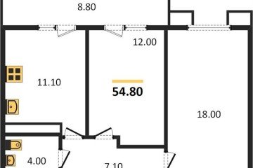 Фото №1: 2-комнатная квартира 56 м² - Краснодар, мкр. Прикубанский внутригородской округ, 