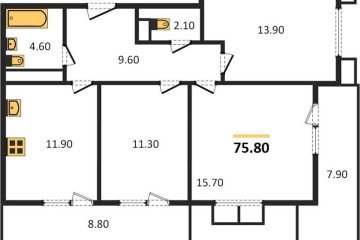 Фото №1: 3-комнатная квартира 78 м² - Краснодар, мкр. Прикубанский внутригородской округ, 