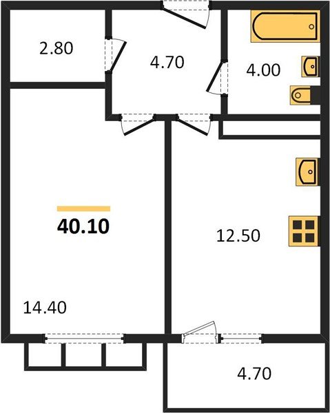 Фото №1: 1-комнатная квартира 41 м² - Краснодар, жилой комплекс Отражение, мкр. Прикубанский внутригородской округ