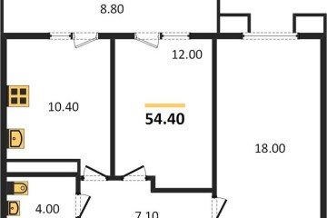 Фото №1: 2-комнатная квартира 56 м² - Краснодар, мкр. Прикубанский внутригородской округ, 