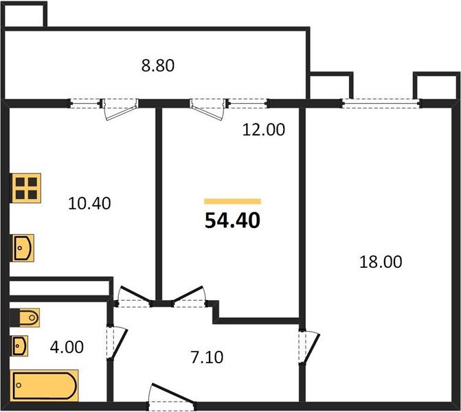 Фото №1: 2-комнатная квартира 56 м² - Краснодар, жилой комплекс Отражение, мкр. Прикубанский внутригородской округ
