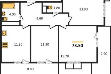 Фото №1: 3-комнатная квартира 75 м² - Краснодар, мкр. Прикубанский внутригородской округ, 