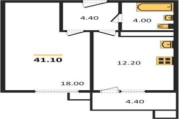 Фото №1: 1-комнатная квартира 41 м² - Краснодар, мкр. Прикубанский внутригородской округ, 
