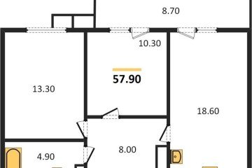 Фото №1: 2-комнатная квартира 59 м² - Краснодар, мкр. Прикубанский внутригородской округ, 