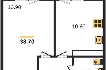 Фото №1: 1-комнатная квартира 39 м² - Краснодар, мкр. Прикубанский внутригородской округ, ул. Конгрессная, 43