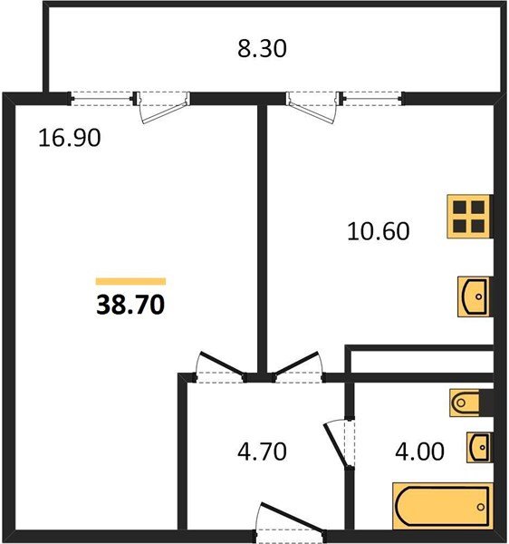 Фото №1: 1-комнатная квартира 39 м² - Краснодар, жилой комплекс Отражение, мкр. Прикубанский внутригородской округ, ул. Конгрессная, 43