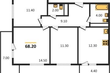 Фото №1: 3-комнатная квартира 69 м² - Краснодар, мкр. Прикубанский внутригородской округ, ул. Конгрессная, 43
