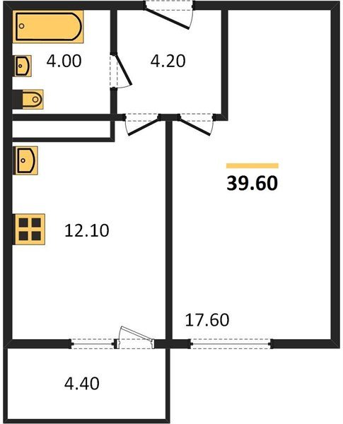 Фото №1: 1-комнатная квартира 40 м² - Краснодар, жилой комплекс Отражение, мкр. Прикубанский внутригородской округ, ул. Конгрессная, 43