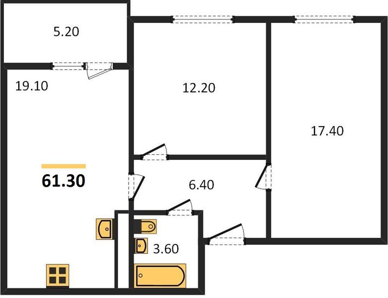 Фото №1: 2-комнатная квартира 62 м² - Краснодар, жилой комплекс Отражение, ул. Конгрессная, 43