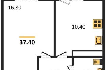 Фото №1: 1-комнатная квартира 38 м² - Краснодар, мкр. Прикубанский внутригородской округ, ул. Конгрессная, 43