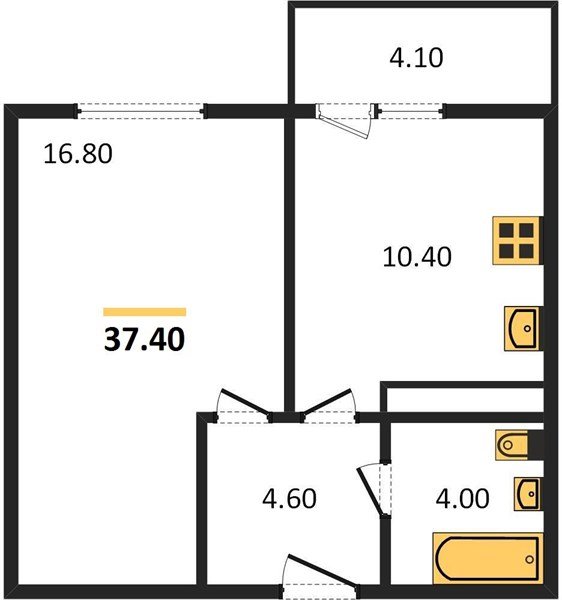Фото №1: 1-комнатная квартира 38 м² - Краснодар, жилой комплекс Отражение, мкр. Прикубанский внутригородской округ, ул. Конгрессная, 43