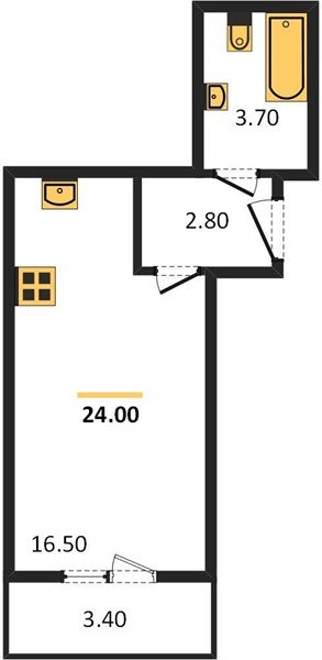 Фото №1: Студия 24 м² - Яблоновский, мкр. жилой комплекс Дарград, ул. Тургеневское Шоссе, 33/5к34