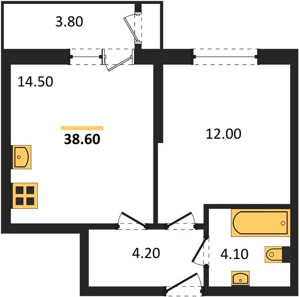 Фото №1: 1-комнатная квартира 38 м² - Краснодар, Черёмушки, Карасунский внутригородской округ, мкр. Центральный внутригородской округ, ул. Новороссийская, 96