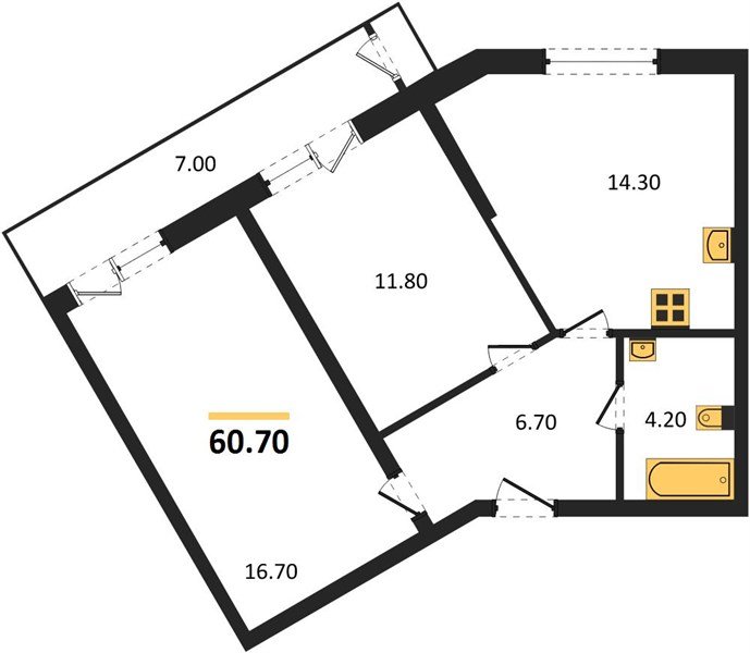 Фото №1: 2-комнатная квартира 60 м² - Краснодар, Черёмушки, Карасунский внутригородской округ, мкр. Центральный внутригородской округ, ул. Новороссийская, 96