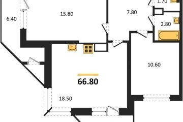 Фото №1: 2-комнатная квартира 66 м² - Краснодар, мкр. Центральный внутригородской округ, ул. Новороссийская, 96