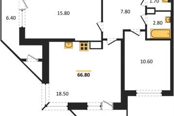 Фото №1: 2-комнатная квартира 66 м² - Краснодар, мкр. Центральный внутригородской округ, ул. Новороссийская, 96