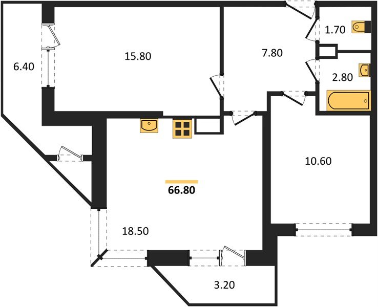 Фото №1: 2-комнатная квартира 66 м² - Краснодар, Черёмушки, Карасунский внутригородской округ, мкр. Центральный внутригородской округ, ул. Новороссийская, 96