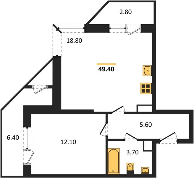 Фото №1: 1-комнатная квартира 49 м² - Краснодар, Черёмушки, Карасунский внутригородской округ, мкр. Центральный внутригородской округ, ул. Новороссийская, 96