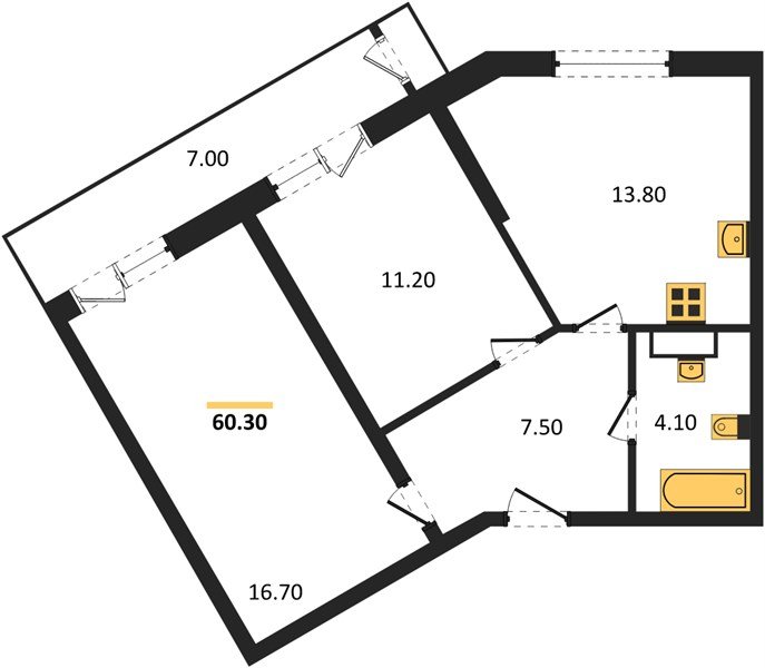 Фото №1: 2-комнатная квартира 60 м² - Краснодар, Черёмушки, ул. Новороссийская, 96