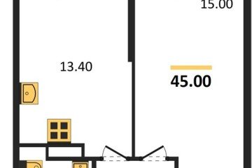 Фото №1: 1-комнатная квартира 45 м² - Краснодар, мкр. Центральный внутригородской округ, ул. Новороссийская, 96