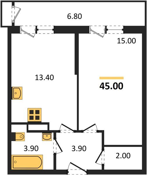 Фото №1: 1-комнатная квартира 45 м² - Краснодар, Черёмушки, Карасунский внутригородской округ, мкр. Центральный внутригородской округ, ул. Новороссийская, 96